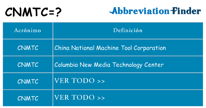 ¿Qué quiere decir cnmtc