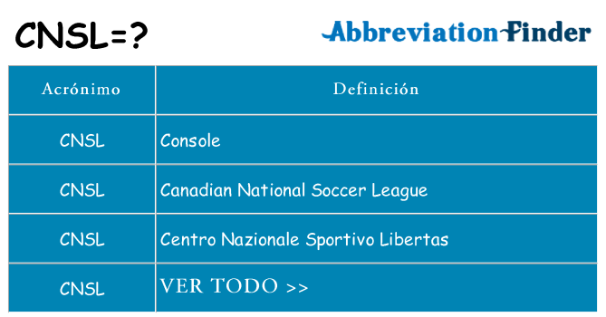¿Qué quiere decir cnsl