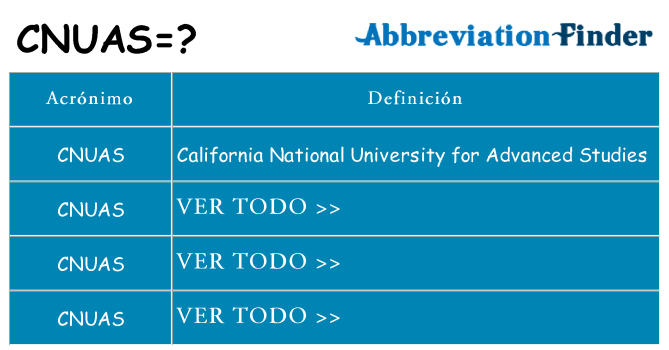 ¿Qué quiere decir cnuas