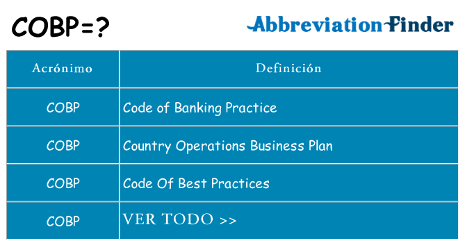 ¿Qué quiere decir cobp
