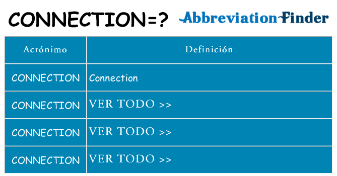 ¿Qué quiere decir connection