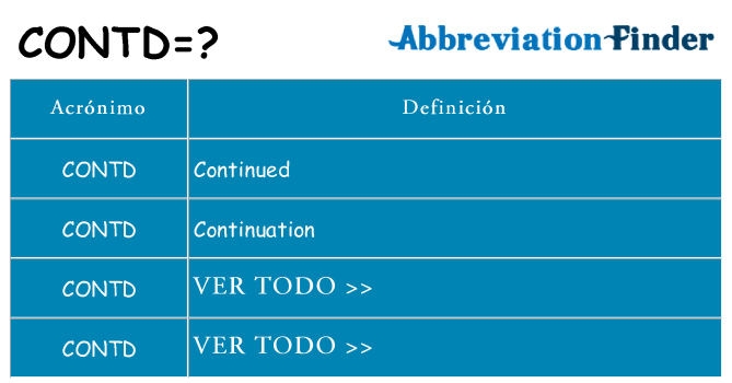 ¿Qué quiere decir contd