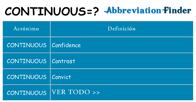 ¿Qué quiere decir continuous