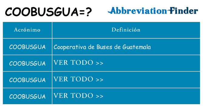 ¿Qué quiere decir coobusgua