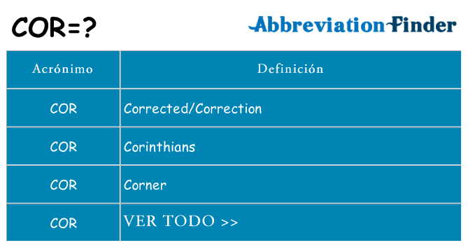 ¿Qué quiere decir cor