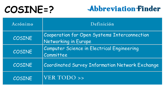 ¿Qué quiere decir cosine