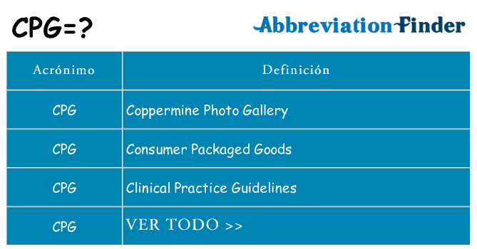 ¿Qué quiere decir cpg