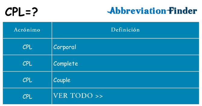 ¿Qué quiere decir cpl