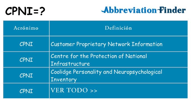 ¿Qué quiere decir cpni
