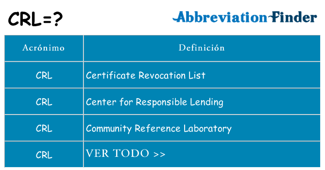 ¿Qué quiere decir crl