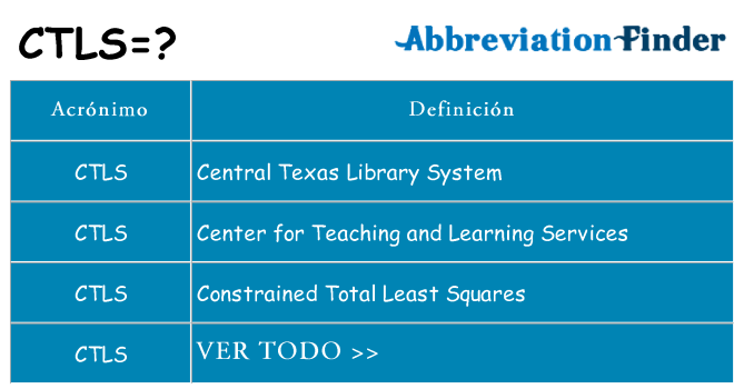 ¿Qué quiere decir ctls