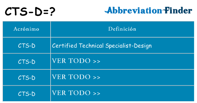 ¿Qué quiere decir cts-d