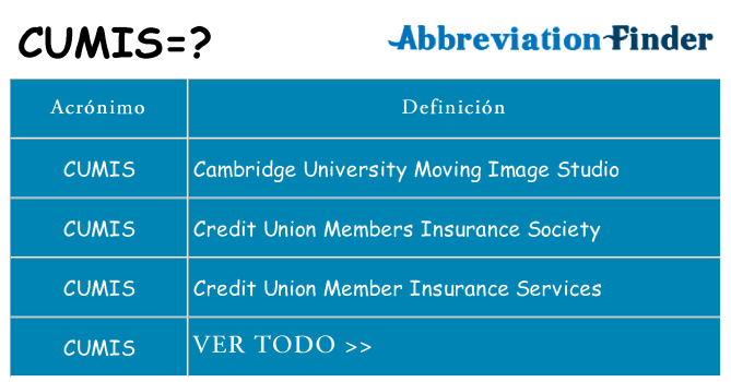¿Qué quiere decir cumis