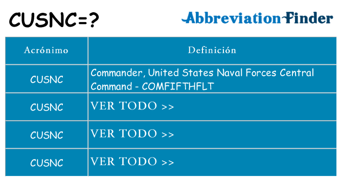 ¿Qué quiere decir cusnc