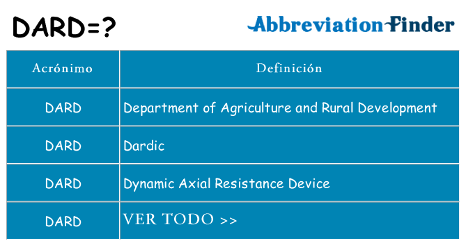 ¿Qué quiere decir dard