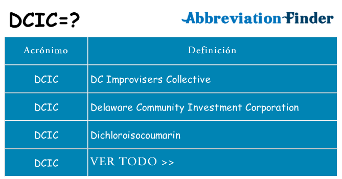 ¿Qué quiere decir dcic
