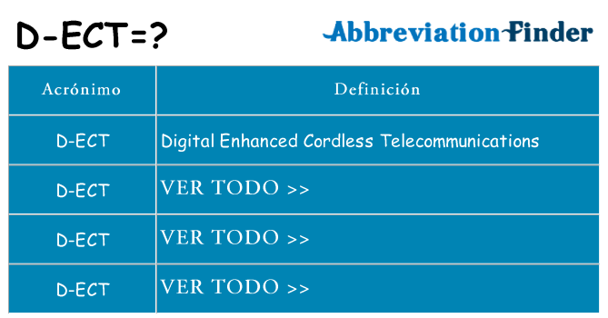 ¿Qué quiere decir d-ect