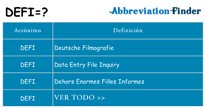 ¿Qué quiere decir defi