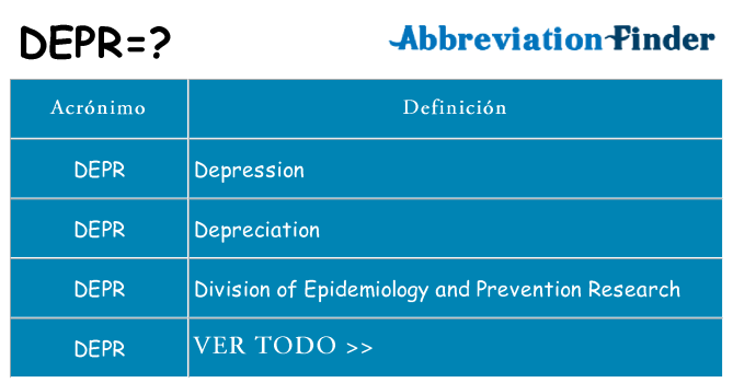 ¿Qué quiere decir depr