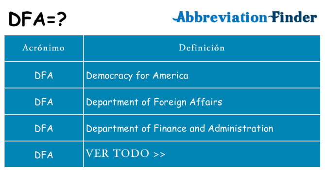 ¿Qué quiere decir dfa