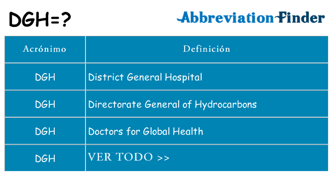 ¿Qué quiere decir dgh