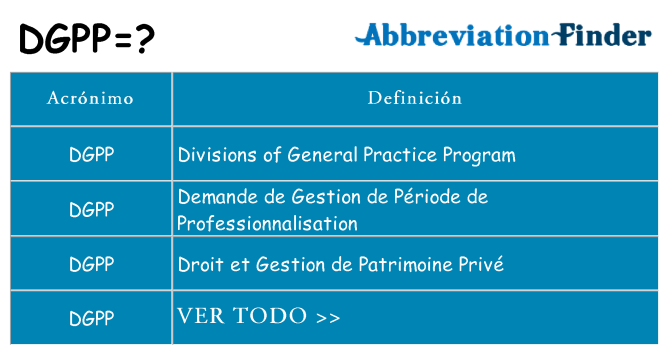 ¿Qué quiere decir dgpp