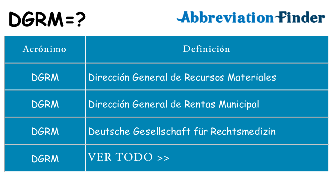 ¿Qué quiere decir dgrm