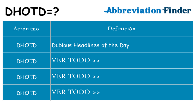 ¿Qué quiere decir dhotd