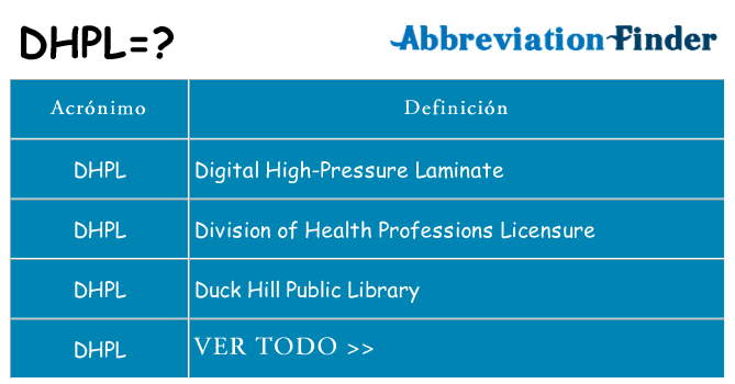 ¿Qué quiere decir dhpl