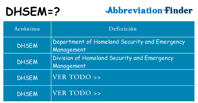 ¿Qué quiere decir dhsem