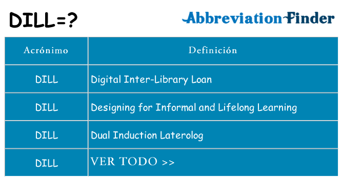 ¿Qué quiere decir dill