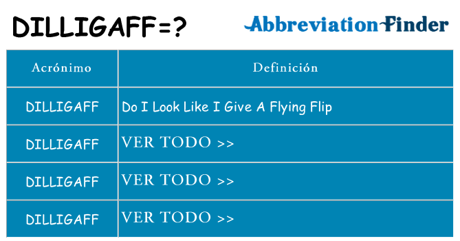 ¿Qué quiere decir dilligaff