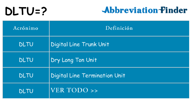 ¿Qué quiere decir dltu