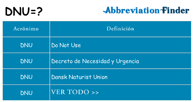 ¿Qué quiere decir dnu