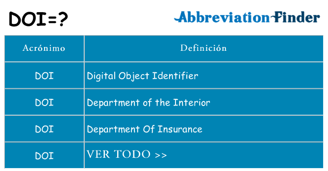¿Qué quiere decir doi