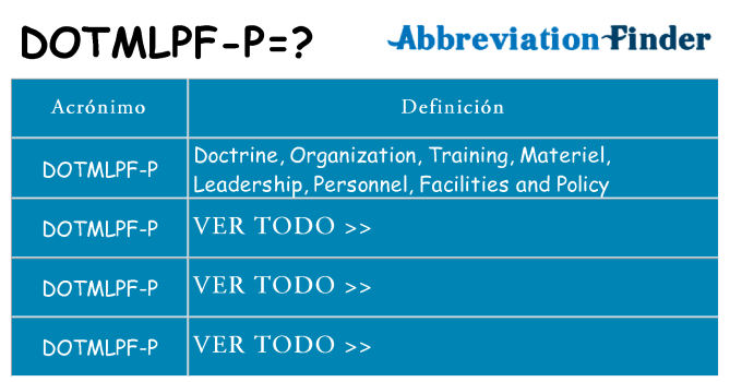 ¿Qué quiere decir dotmlpf-p