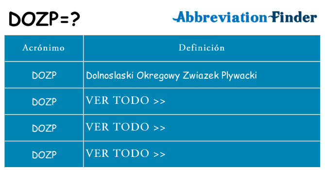 ¿Qué quiere decir dozp
