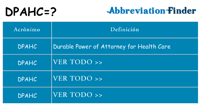 ¿Qué quiere decir dpahc