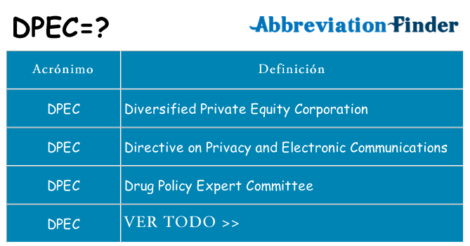 ¿Qué quiere decir dpec