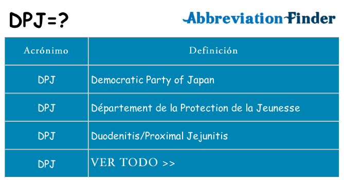 ¿Qué quiere decir dpj