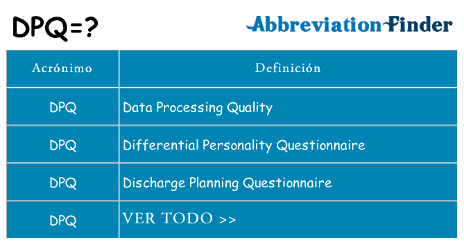 ¿Qué quiere decir dpq