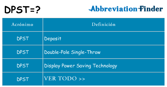 ¿Qué quiere decir dpst