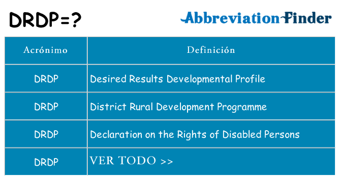 ¿Qué quiere decir drdp