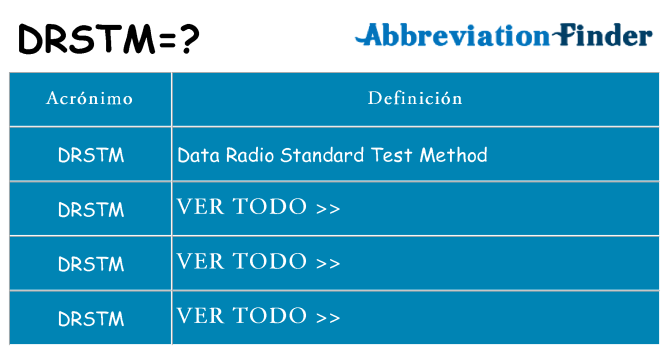 ¿Qué quiere decir drstm