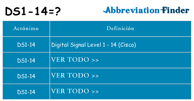 ¿Qué quiere decir ds1-14