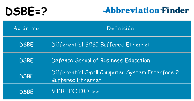 ¿Qué quiere decir dsbe
