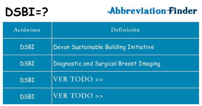 ¿Qué quiere decir dsbi