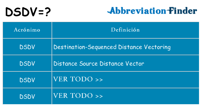 ¿Qué quiere decir dsdv