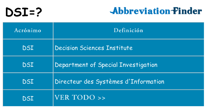 ¿Qué quiere decir dsi