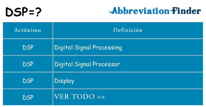¿Qué quiere decir dsp